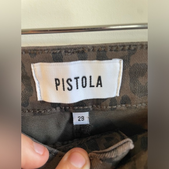NWT Pistola|| Hannah Leopard Print Cargo Skinny Jeans Size 29 Brown Zip Pockets - Picture 4 of 8